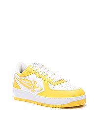 gelbe Leder niedrige Sneakers von Enterprise Japan