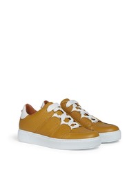 gelbe Leder niedrige Sneakers von Ermenegildo Zegna