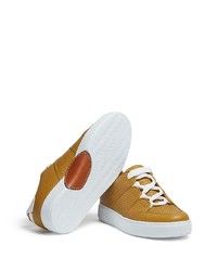 gelbe Leder niedrige Sneakers von Ermenegildo Zegna