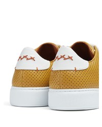 gelbe Leder niedrige Sneakers von Ermenegildo Zegna