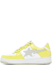 gelbe Leder niedrige Sneakers von BAPE