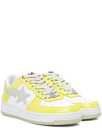 gelbe Leder niedrige Sneakers von BAPE