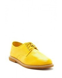 gelbe Leder Oxford Schuhe