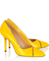 gelbe Leder Pumps von Charlotte Olympia