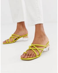 gelbe Leder Sandaletten von ASOS DESIGN