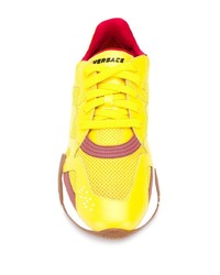 gelbe Leder Sportschuhe von Versace