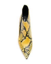 gelbe Leder Stiefeletten mit Schlangenmuster von Zadig & Voltaire