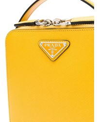 gelbe Leder Umhängetasche von Prada