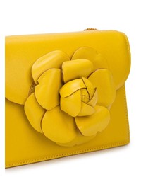 gelbe Leder Umhängetasche von Oscar de la Renta