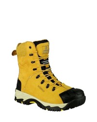 gelbe Lederarbeitsstiefel von Amblers Safety