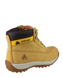 gelbe Lederarbeitsstiefel von Amblers Safety