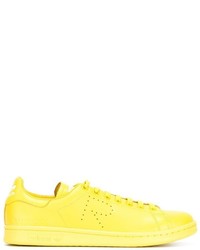 gelbe niedrige Sneakers von Adidas By Raf Simons