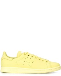 gelbe niedrige Sneakers von Adidas By Raf Simons