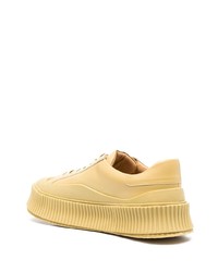 gelbe niedrige Sneakers von Jil Sander