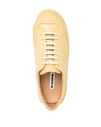 gelbe niedrige Sneakers von Jil Sander