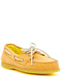 gelbe Schuhe aus Segeltuch