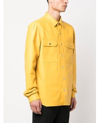 gelbe Shirtjacke aus Leder von Rick Owens