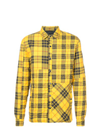 gelbe Shirtjacke mit Schottenmuster