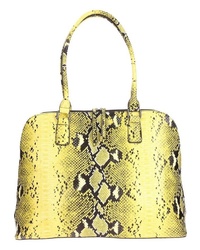 gelbe Shopper Tasche aus Leder mit Schlangenmuster von EMILY & NOAH