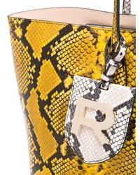 gelbe Shopper Tasche aus Leder mit Schlangenmuster von Rochas