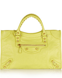 gelbe Shopper Tasche aus Leder von Balenciaga
