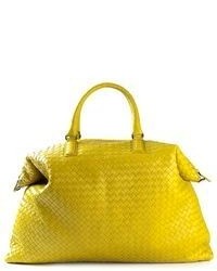 gelbe Shopper Tasche aus Leder von Bottega Veneta