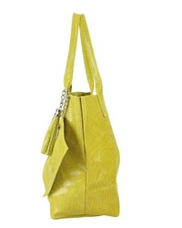 gelbe Shopper Tasche aus Leder von COLLEZIONE ALESSANDRO