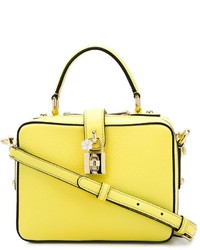 gelbe Shopper Tasche aus Leder von Dolce & Gabbana