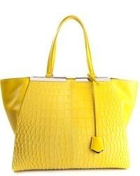 gelbe Shopper Tasche aus Leder von Fendi
