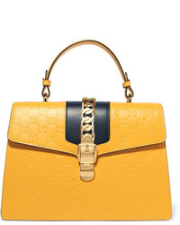 gelbe Shopper Tasche aus Leder von Gucci