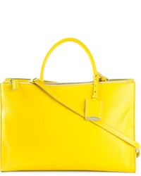 gelbe Shopper Tasche aus Leder von Jil Sander