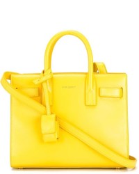 gelbe Shopper Tasche aus Leder von Saint Laurent