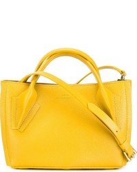 gelbe Shopper Tasche aus Leder