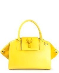 gelbe Shopper Tasche aus Leder