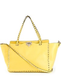 gelbe Shopper Tasche aus Leder von Valentino Garavani