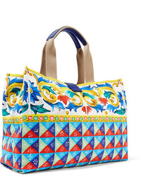 gelbe Shopper Tasche aus Segeltuch mit Reliefmuster von Dolce & Gabbana