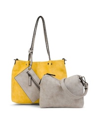 gelbe Shopper Tasche aus Wildleder von EMILY & NOAH