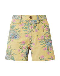 gelbe Shorts mit Blumenmuster von Madewell