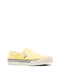 gelbe Slip-On Sneakers aus Leder von Bally