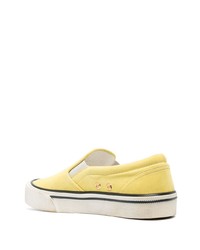 gelbe Slip-On Sneakers aus Leder von Bally