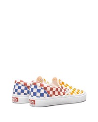 gelbe Slip-On Sneakers aus Segeltuch mit Karomuster von Vans