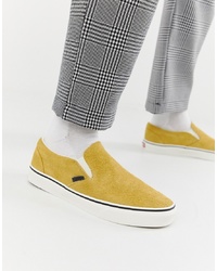gelbe Slip-On Sneakers aus Wildleder von Vans