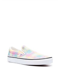 gelbe Slip-On Sneakers mit Karomuster von Vans