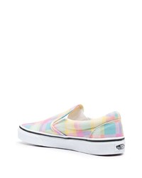 gelbe Slip-On Sneakers mit Karomuster von Vans