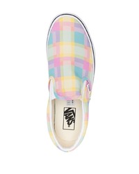 gelbe Slip-On Sneakers mit Karomuster von Vans