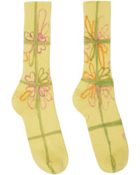 gelbe Socken mit Blumenmuster von Collina Strada