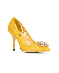 gelbe Spitze Pumps von Dolce & Gabbana