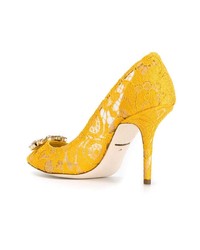 gelbe Spitze Pumps von Dolce & Gabbana