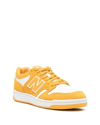 gelbe Wildleder niedrige Sneakers von New Balance