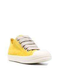 gelbe Wildleder niedrige Sneakers von Rick Owens